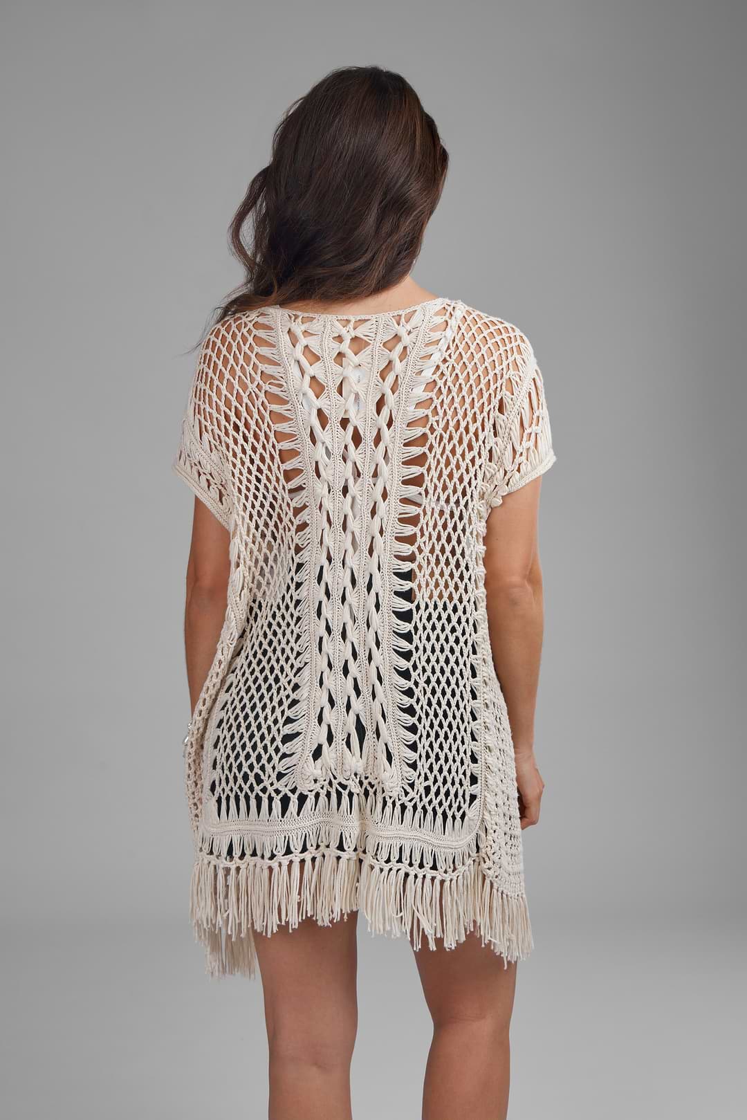 Moondial Crochet Kimono - Beige
