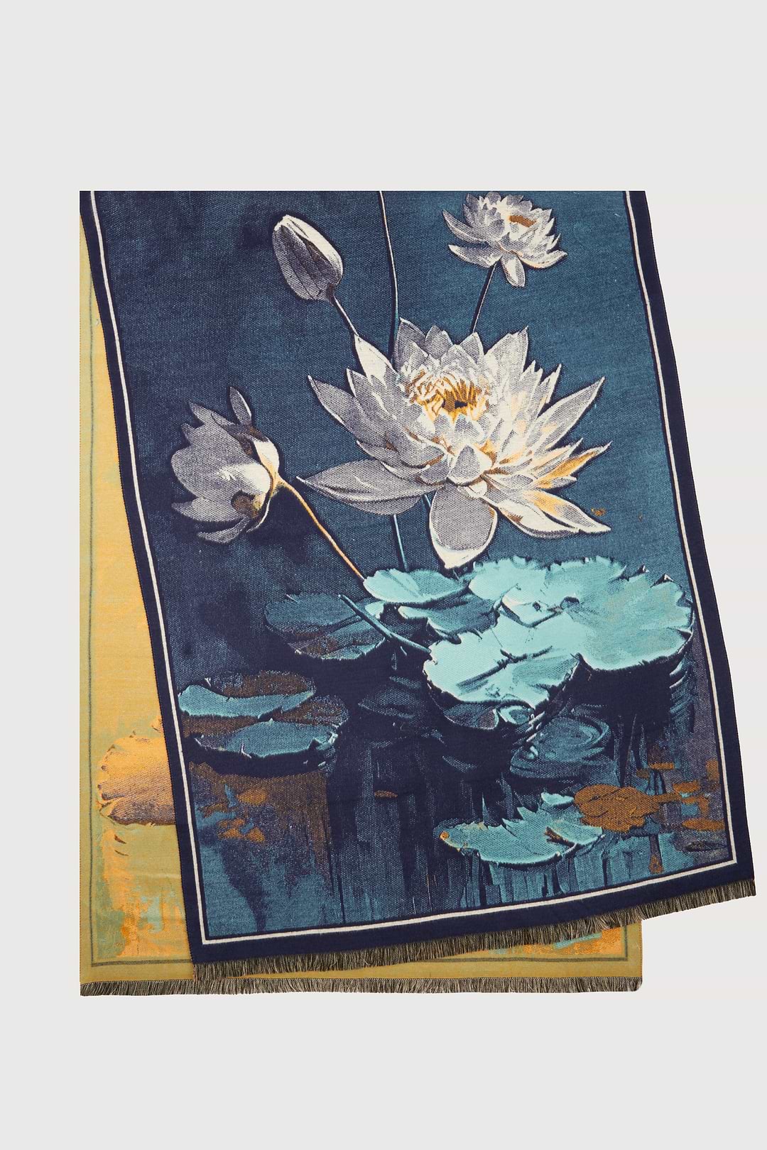 Lily Bold Reversible Scarf - Blue Combo
