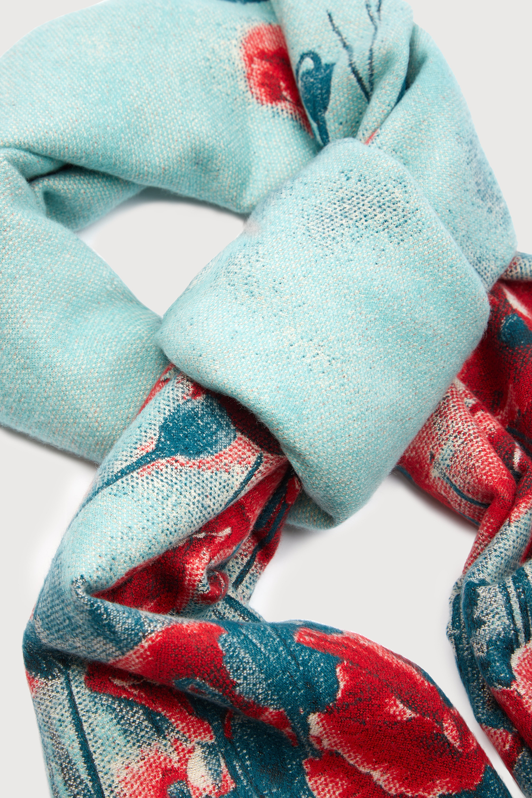Poppy Bold Reversible Scarf - Turquoise