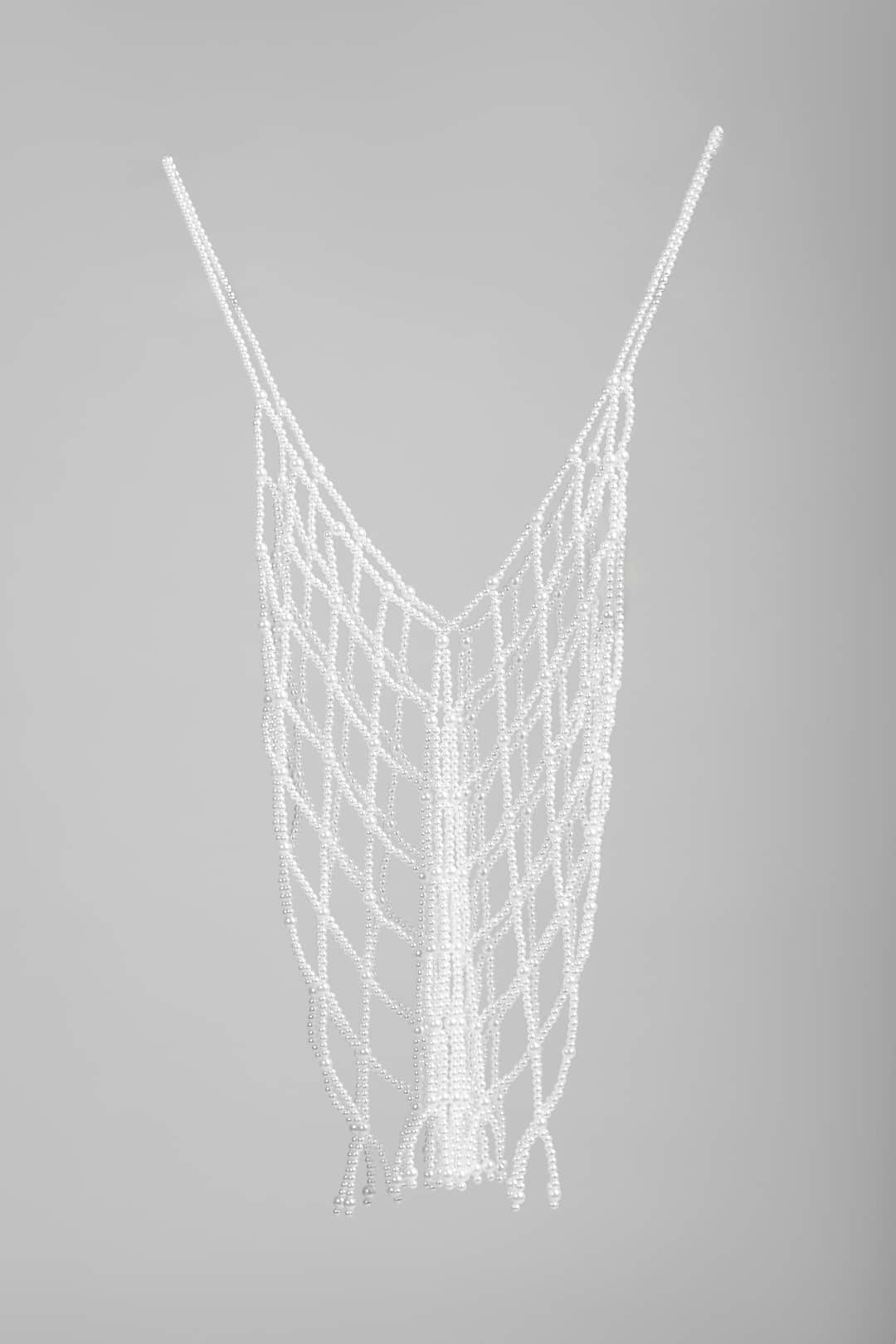 Pearl Beaded Cover Up - White