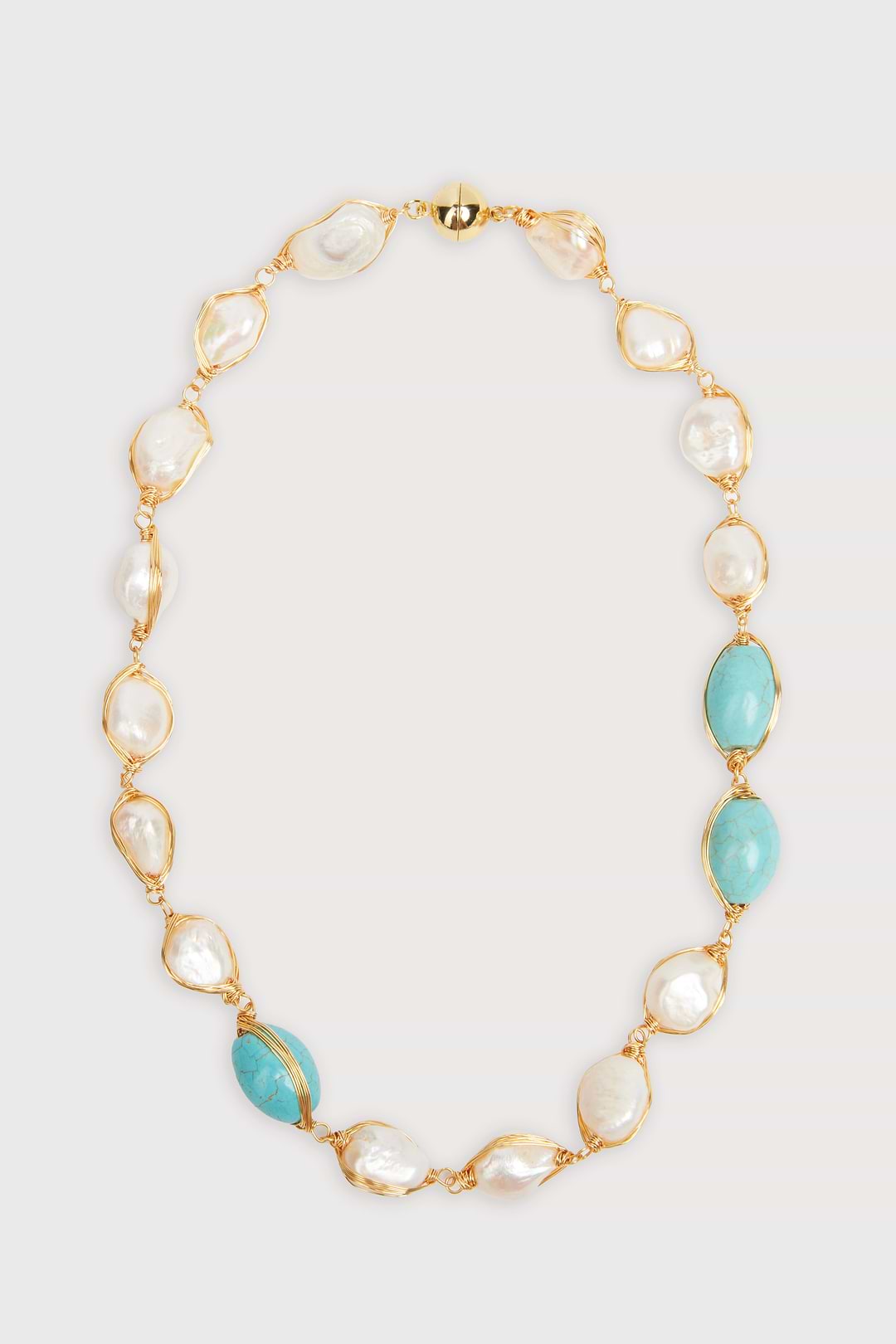 Turquoise Baroque Pearl Necklace - Turquoise