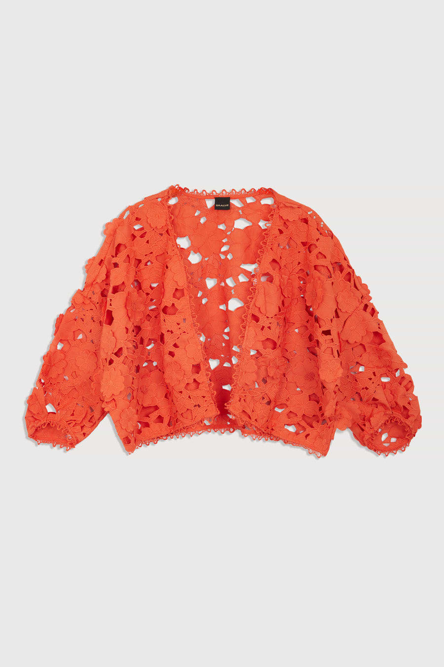 Floral Lace Cut Out Bolero Coral