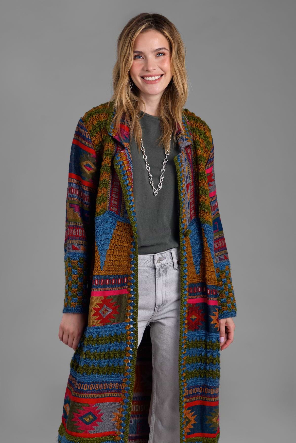 Crochet Woven Aztec Kimono | SAACHI