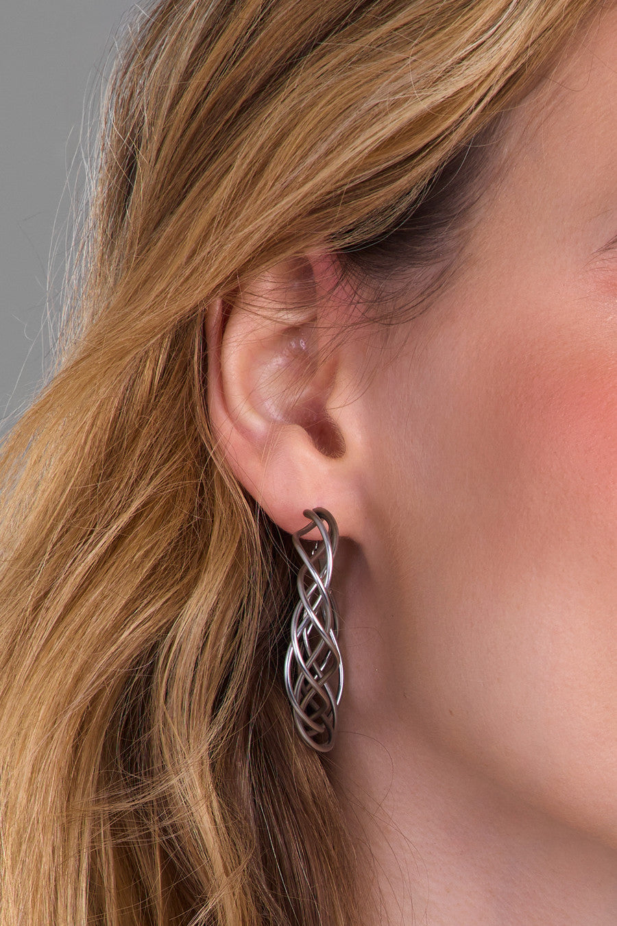 Multi Surface Hoop Earring - Silver