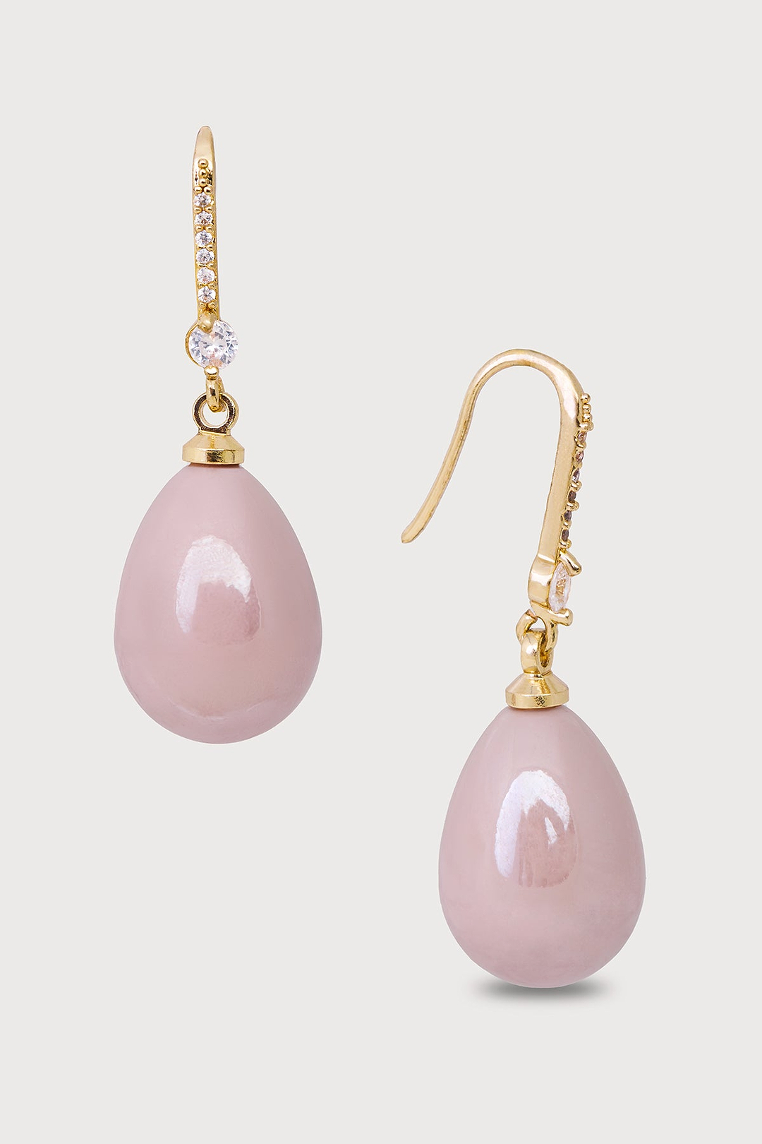 Colored Pearl Dangle Earrings - Blush