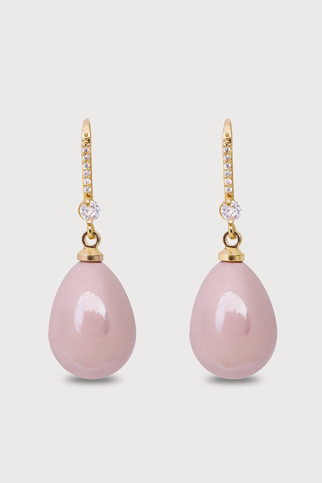 Colored Pearl Dangle Earrings - Blush