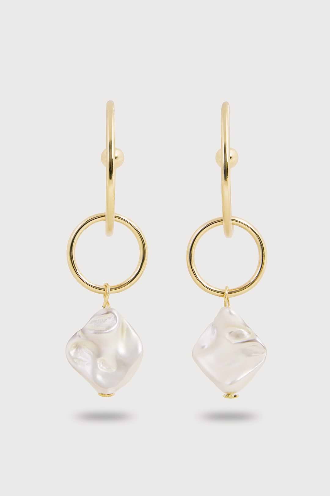 Pearl Multi Hoop Earrings - Pearl
