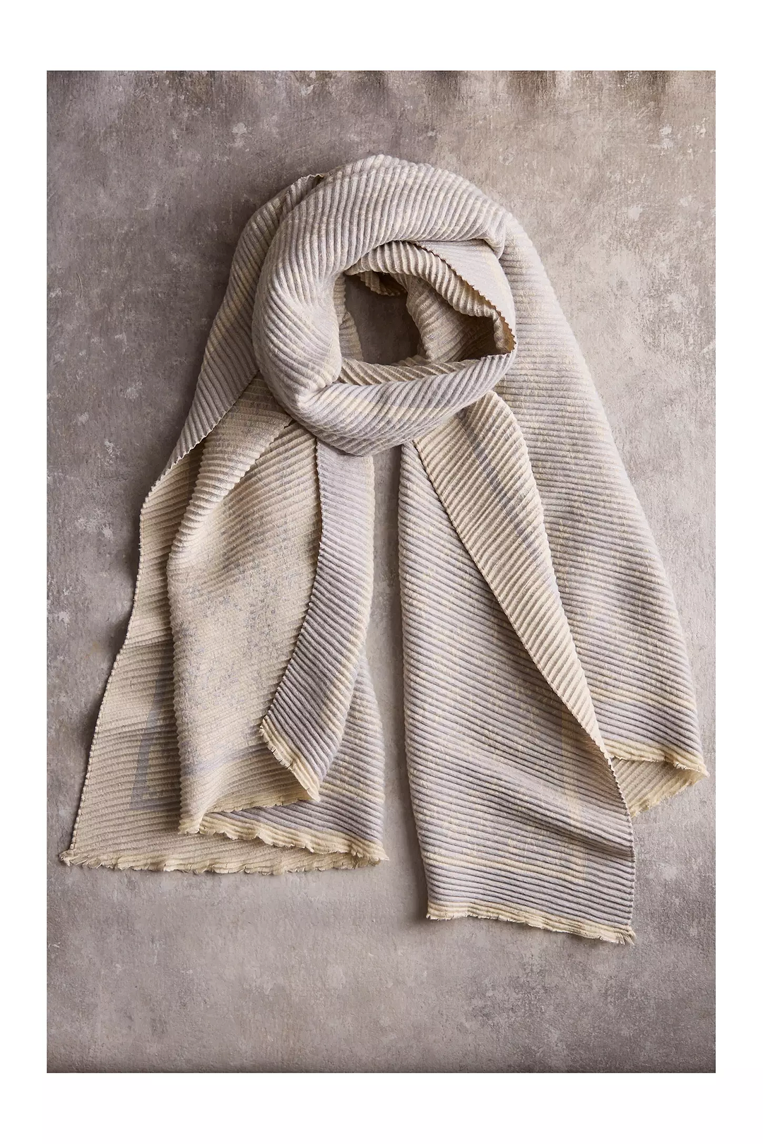 Floral Crinkle Reversible Scarf - Light Gray