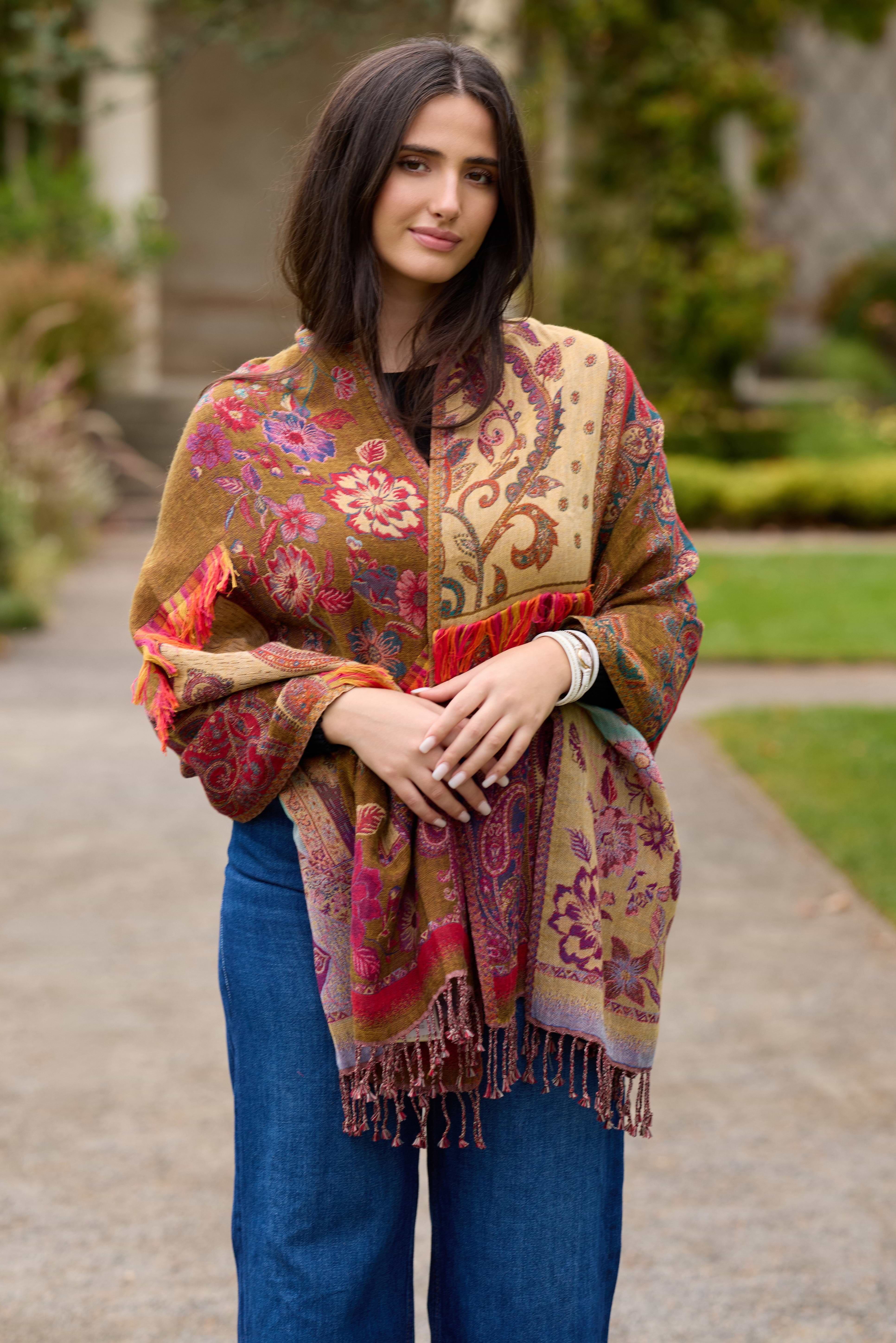 Floral Paisley Fringed Scarf | SAACHI