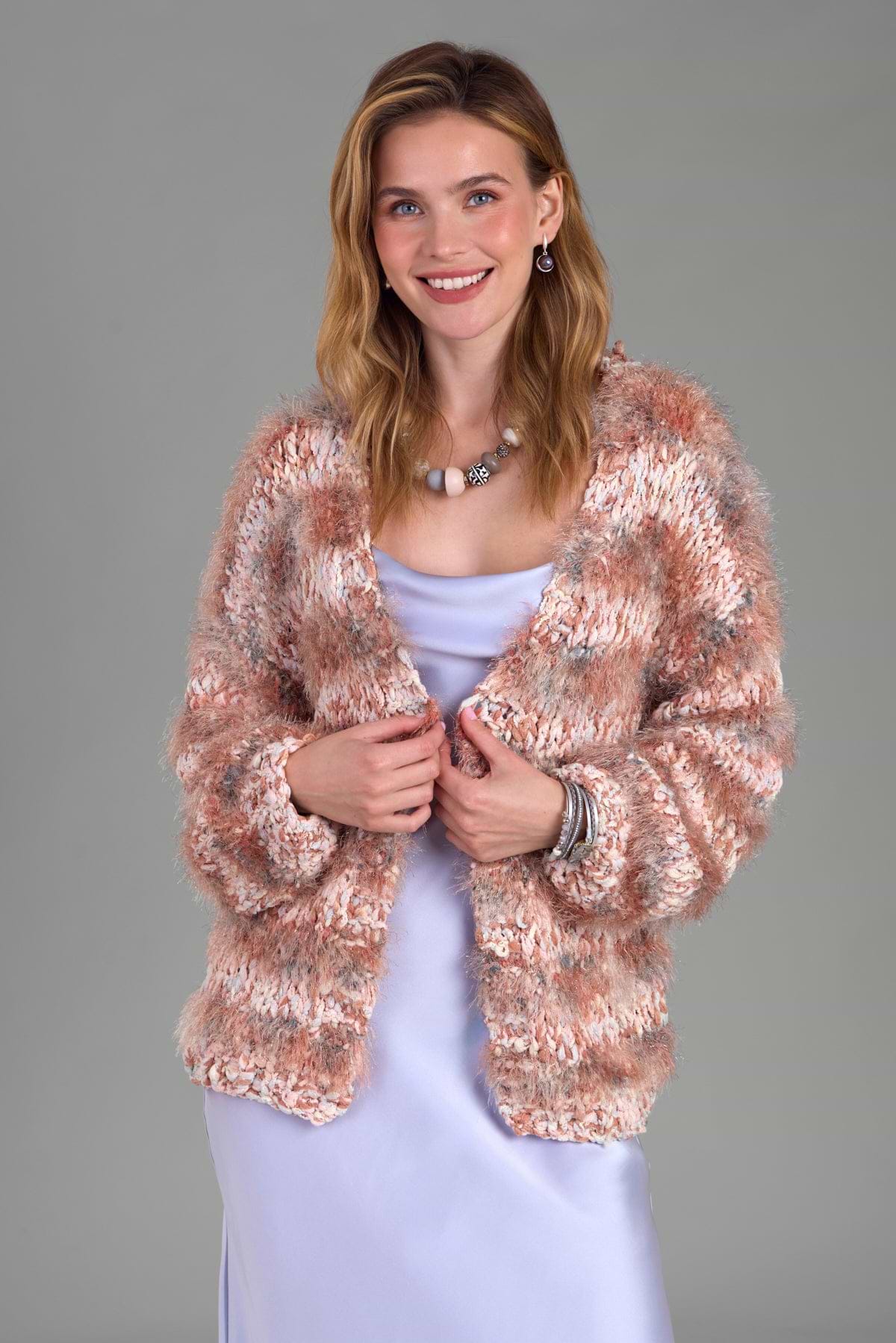 Eyelash Hand Knit Cardigan | SAACHI