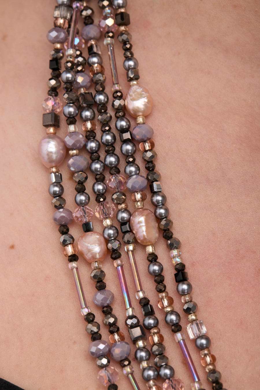 Amethyst Multi Beaded Necklace - Thistle