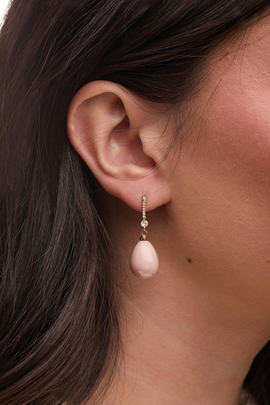 Colored Pearl Dangle Earrings - Blush