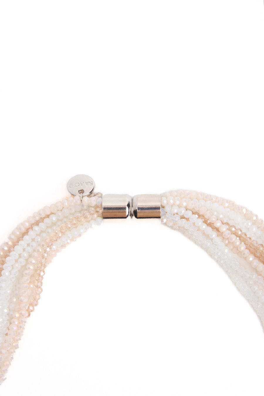 Multi Strand Ombre Crystal Necklace - White