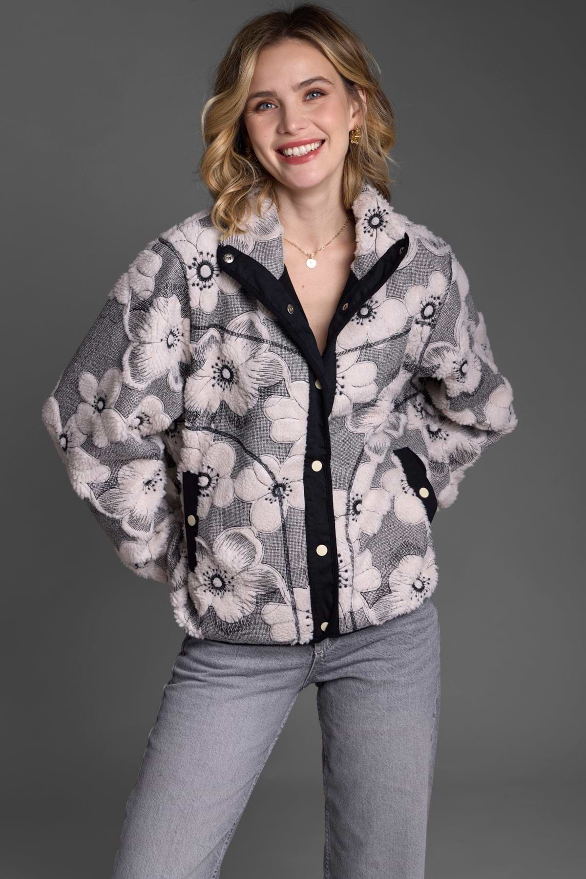 Floral Sherpa Jacket | SAACHI