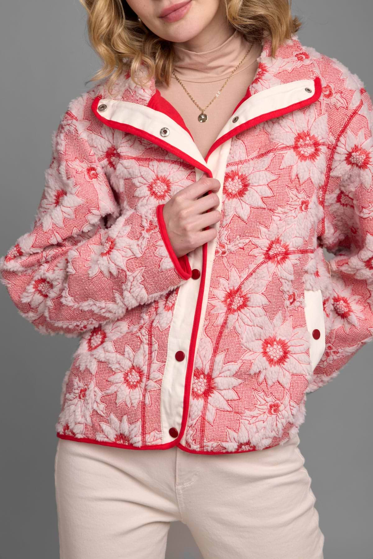 Floral Sherpa Jacket | SAACHI