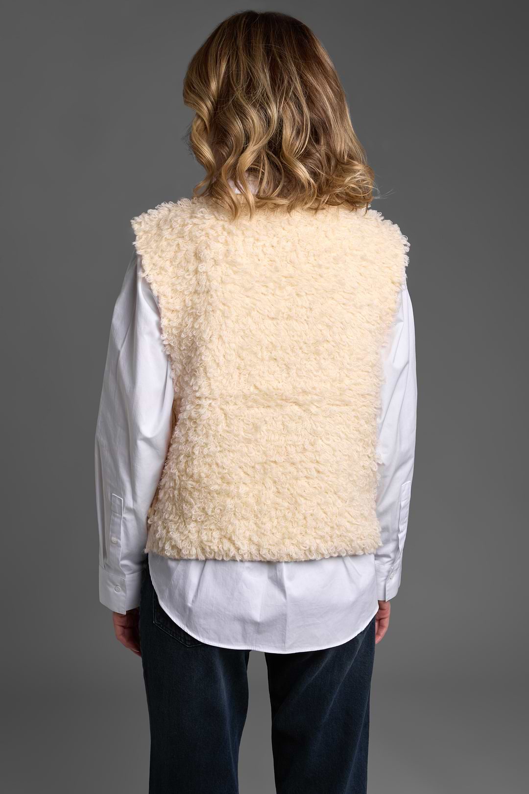 Looped Knit Sweater Vest - Ivory