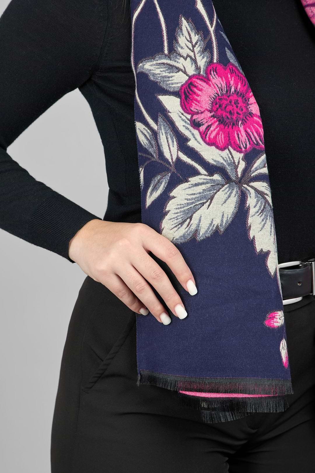 Floral Reversible Scarf - Pale Violetred