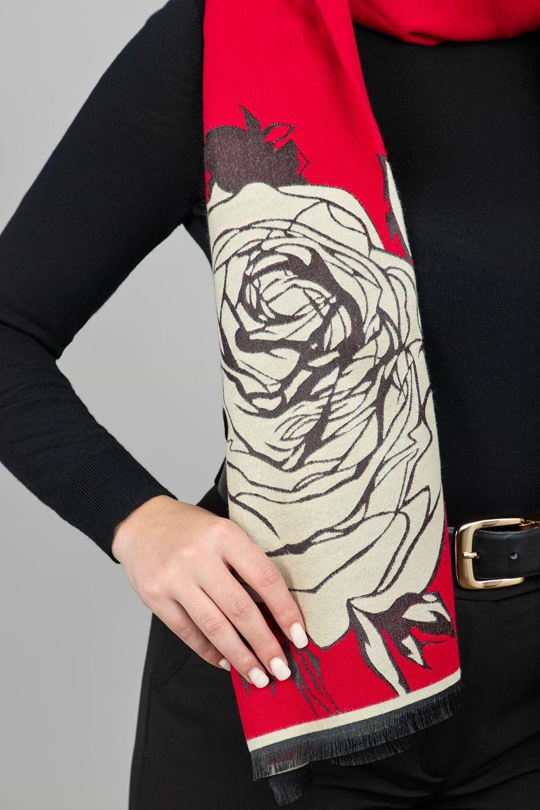 Fiore Reversible Scarf Maroon