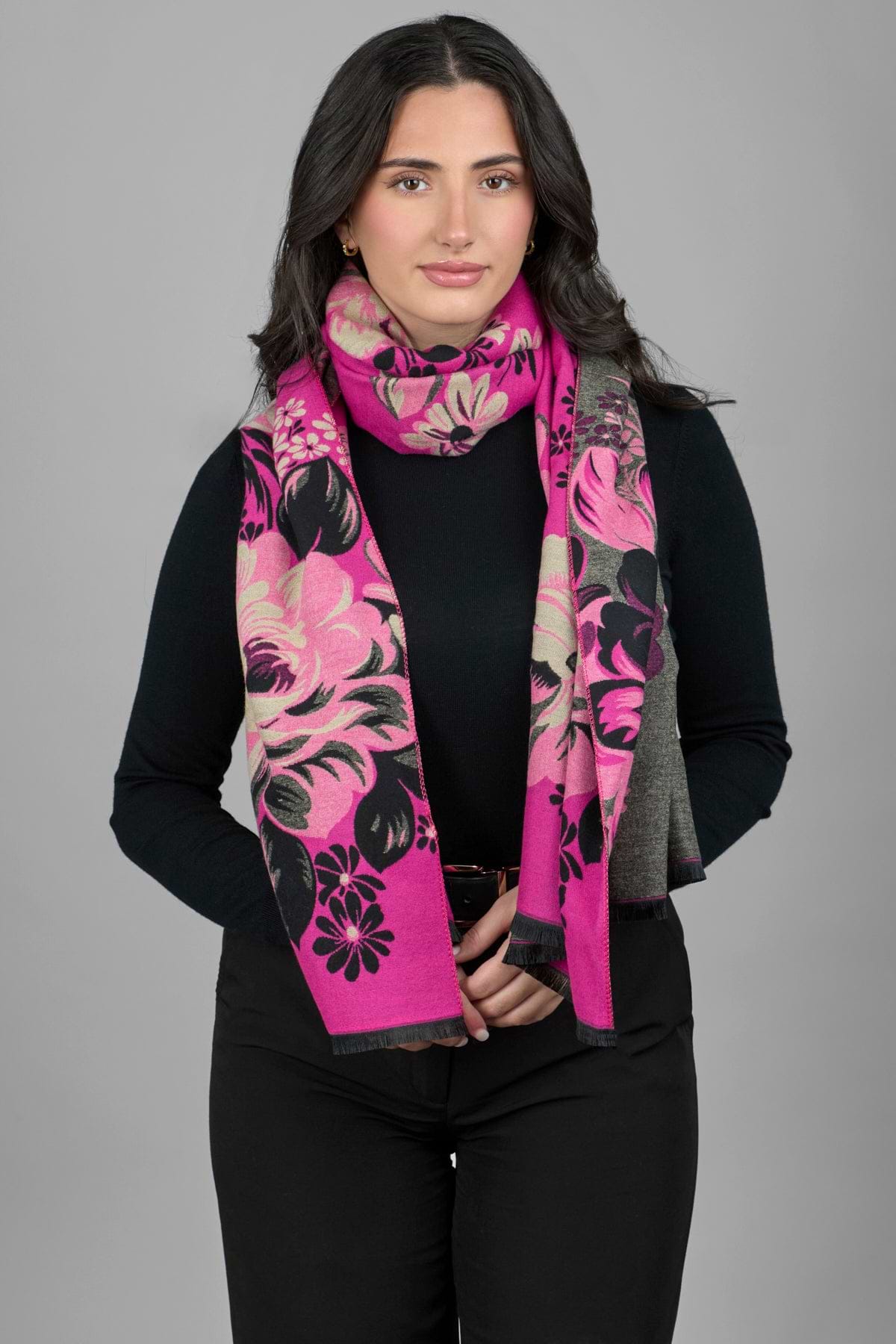 Reversible Blossom Burst Scarf - Pink