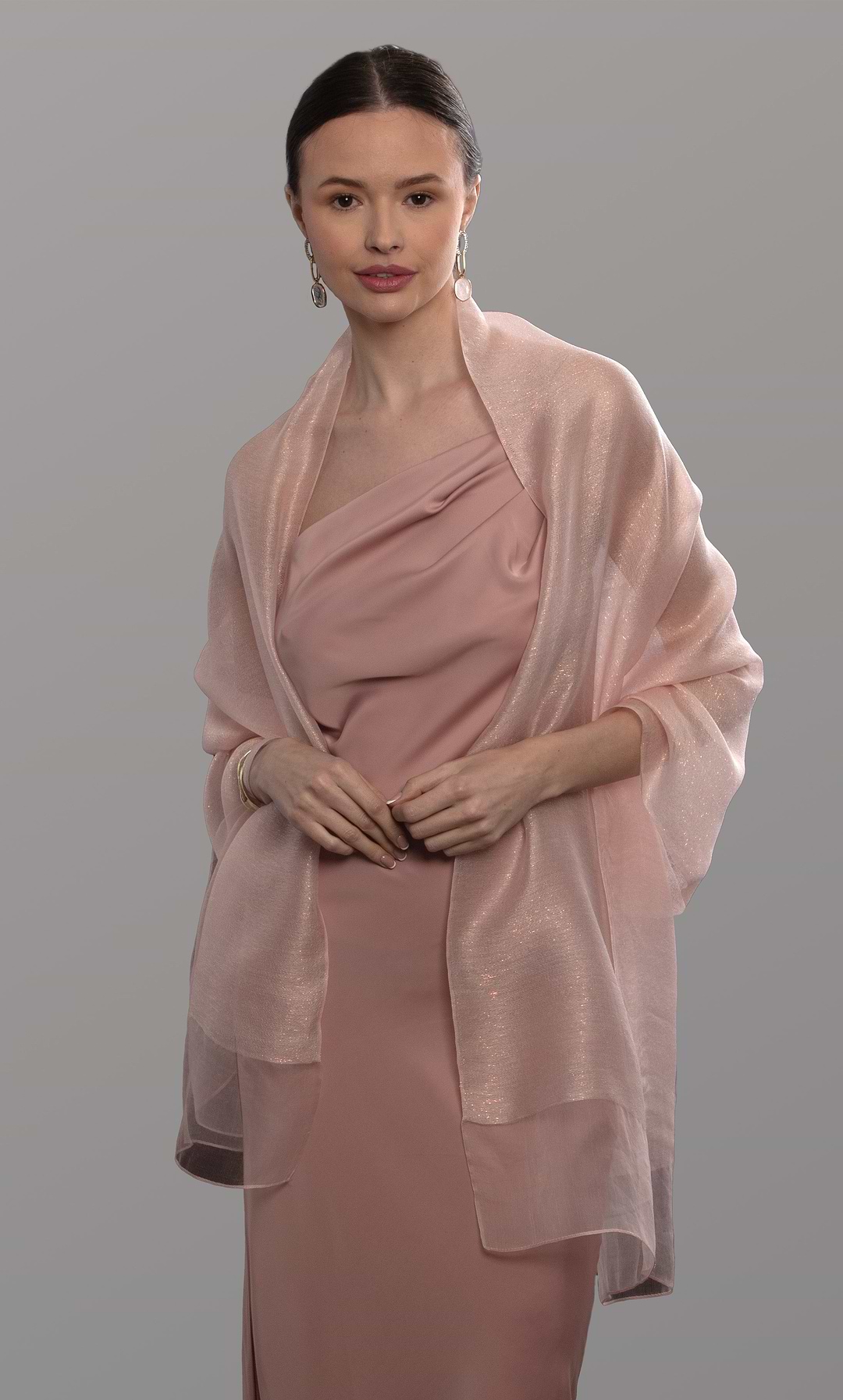 Silk Sparkle Wrap Scarf Light Pink