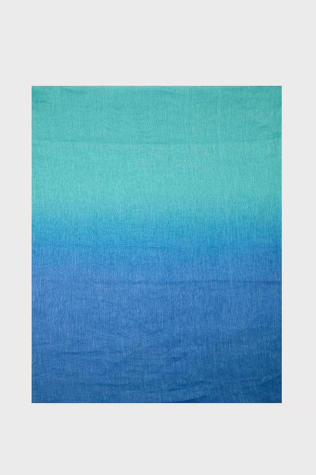 Linen Ombré Scarf - Aqua