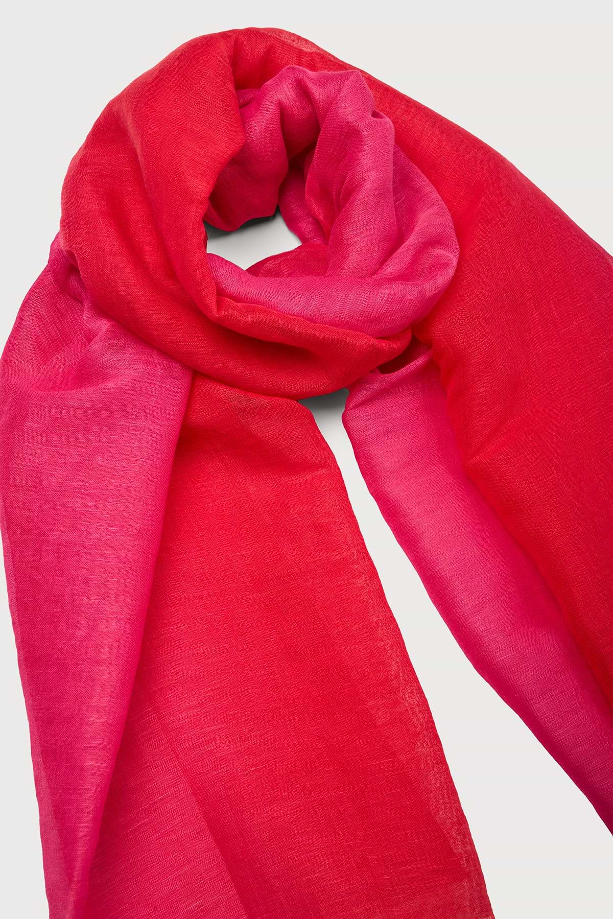 Linen Ombré Scarf - Coral Pink