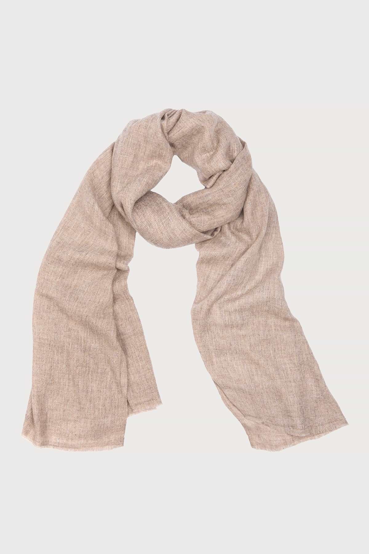 Delicate Wool Scarf dark beige