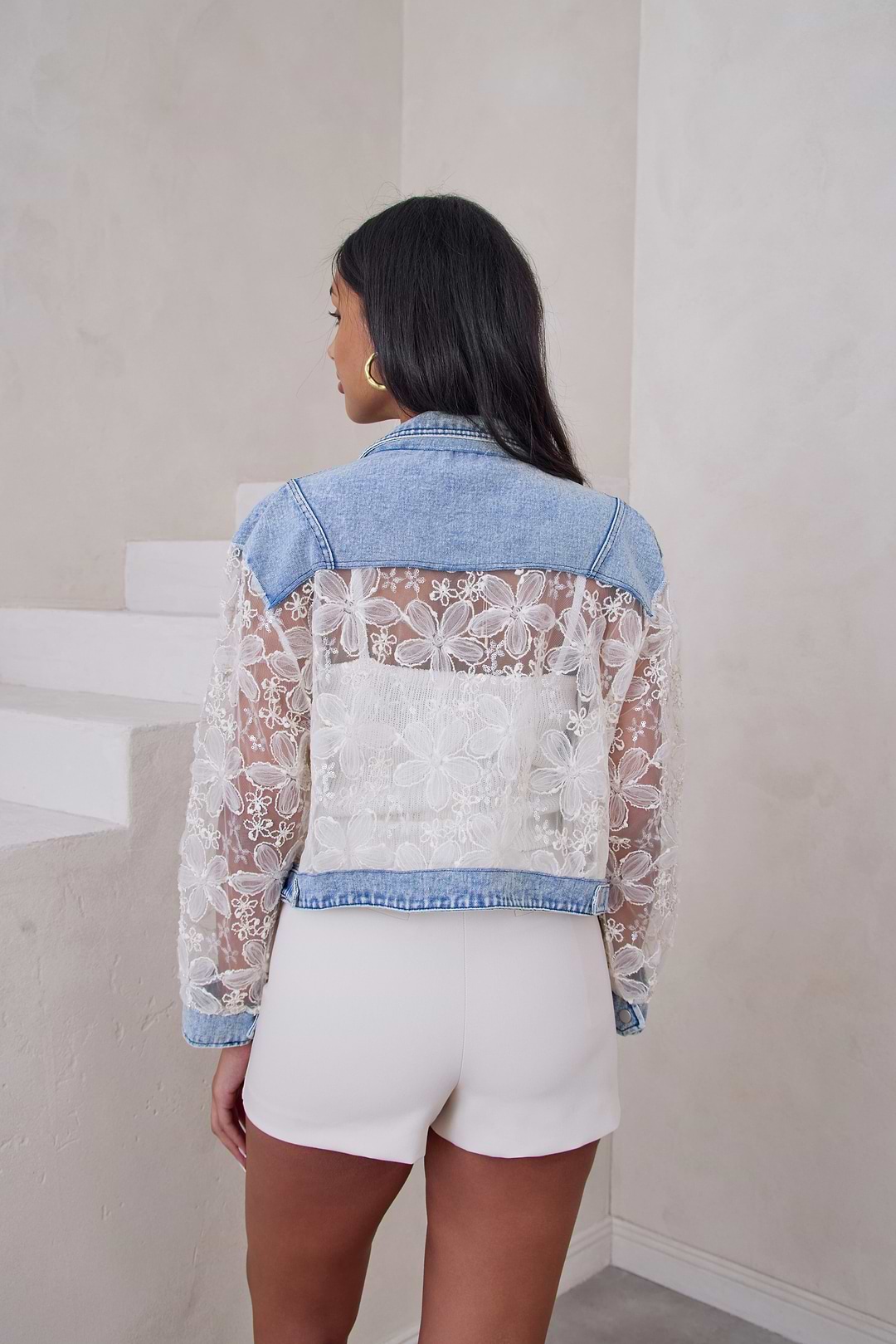 Denim Lace Jacket - Denim