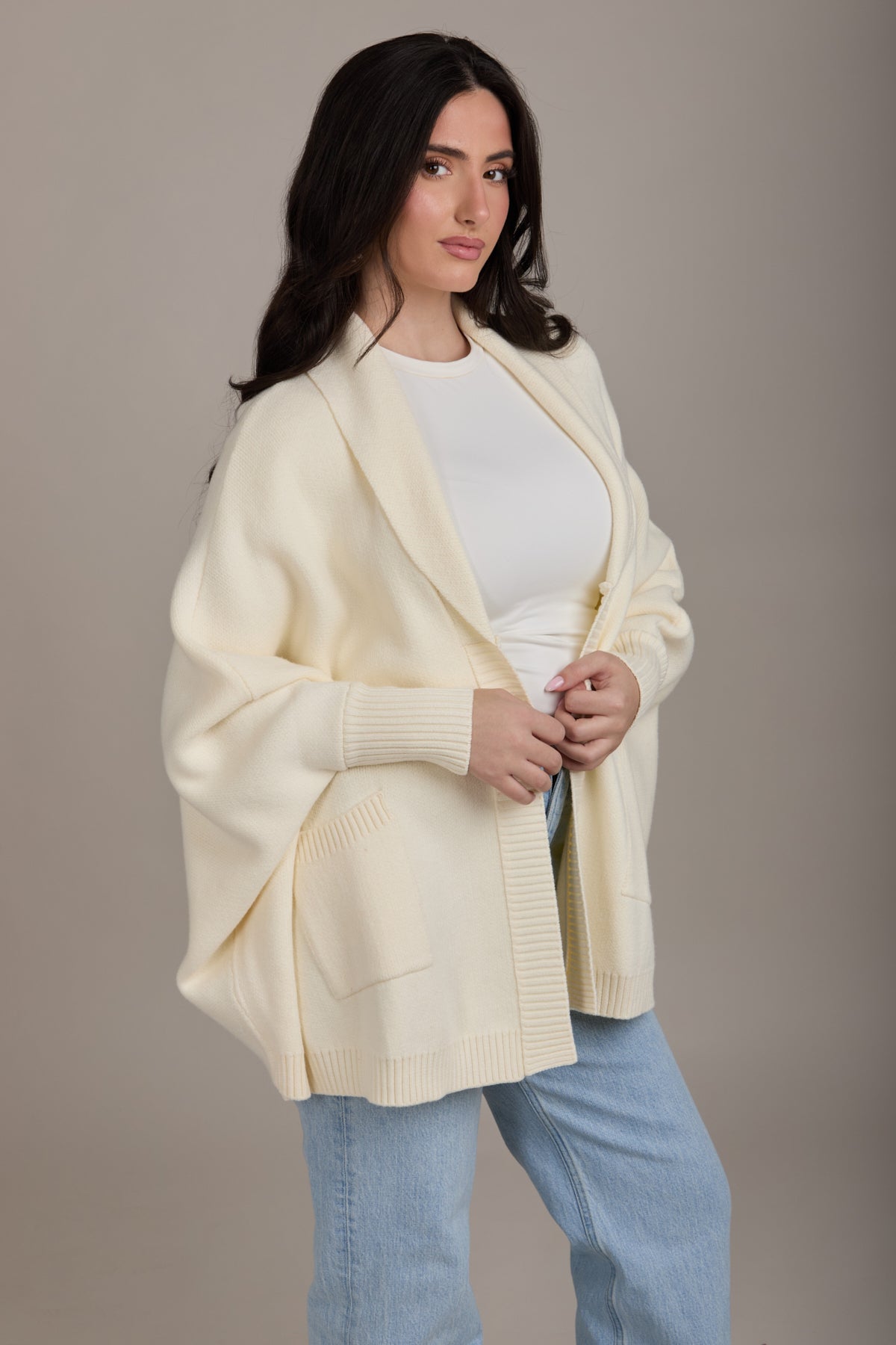 Open Front Oversized Cardigan | SAACHI