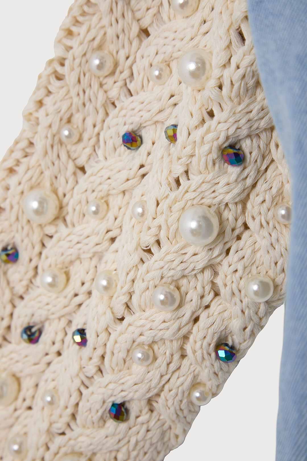 Pearl Knit Denim Jacket - Denim