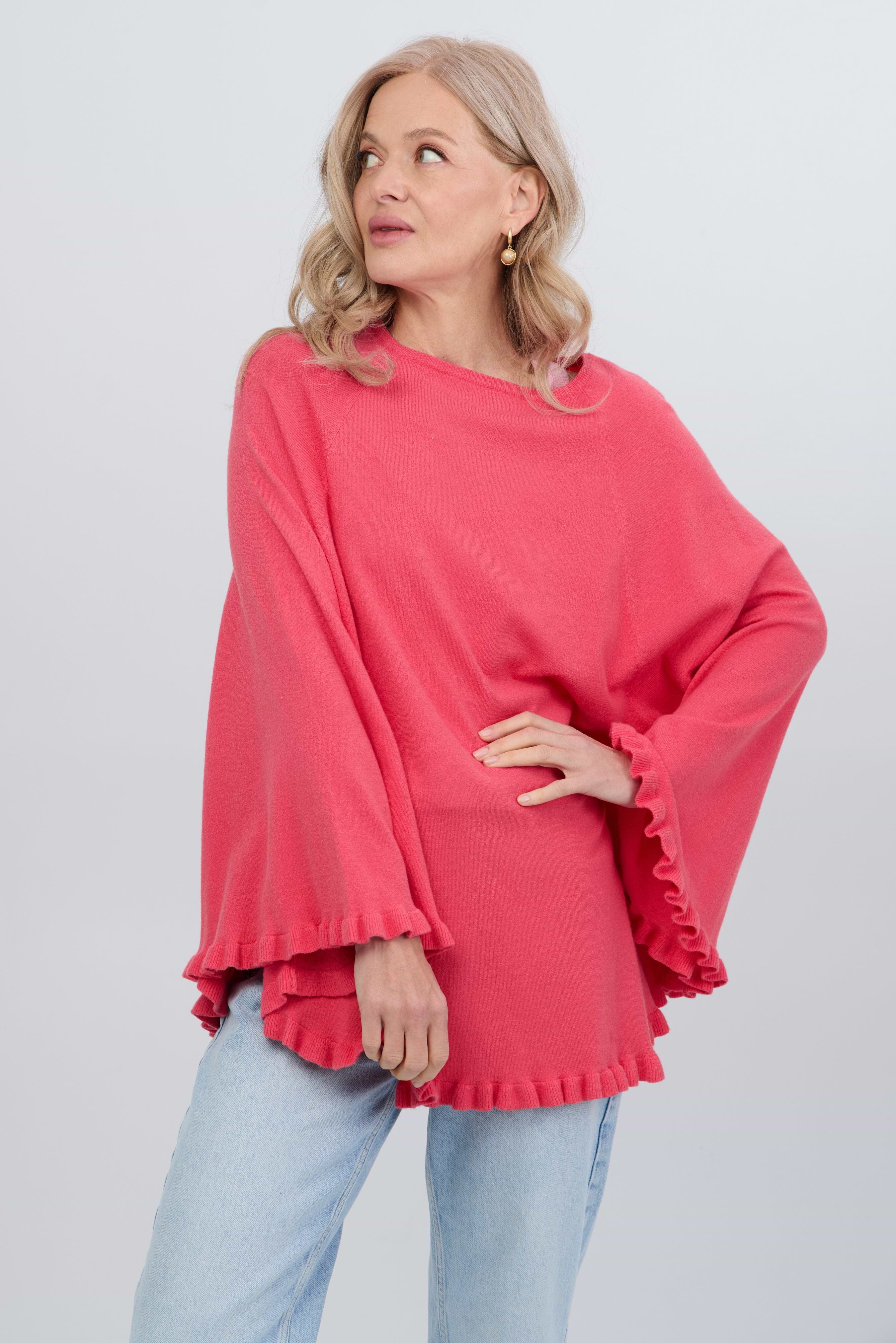 Ruffled Hem Poncho | Soft & Breezy | SAACHI