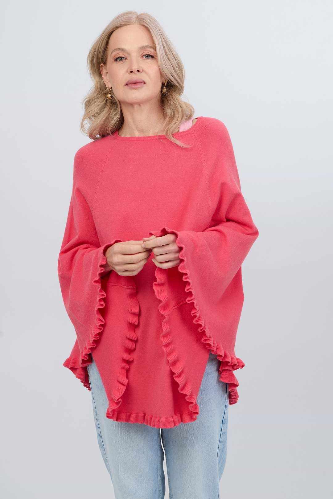 Talia Poncho Light Coral