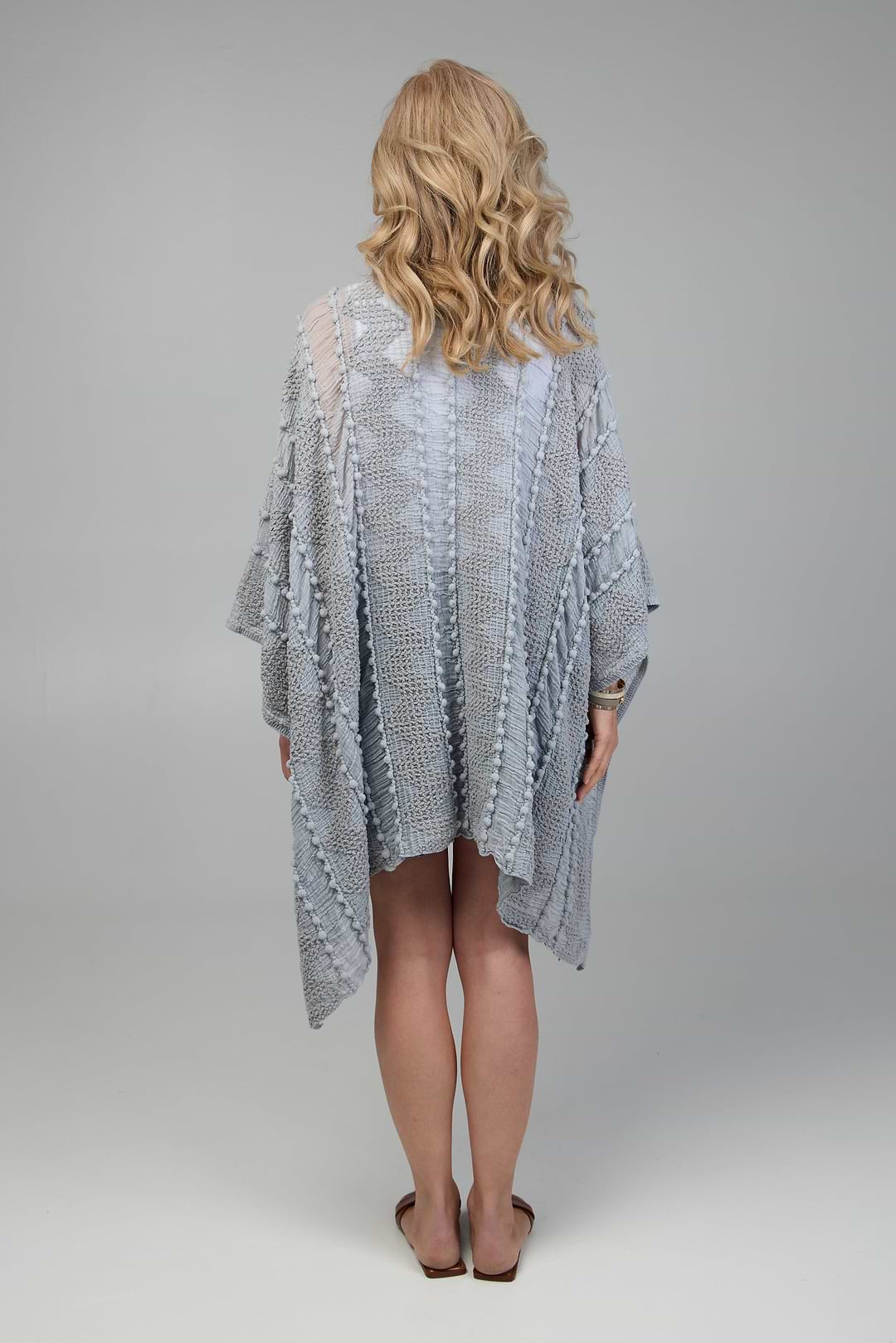 Bohemian Textured Kimono - Light Grey