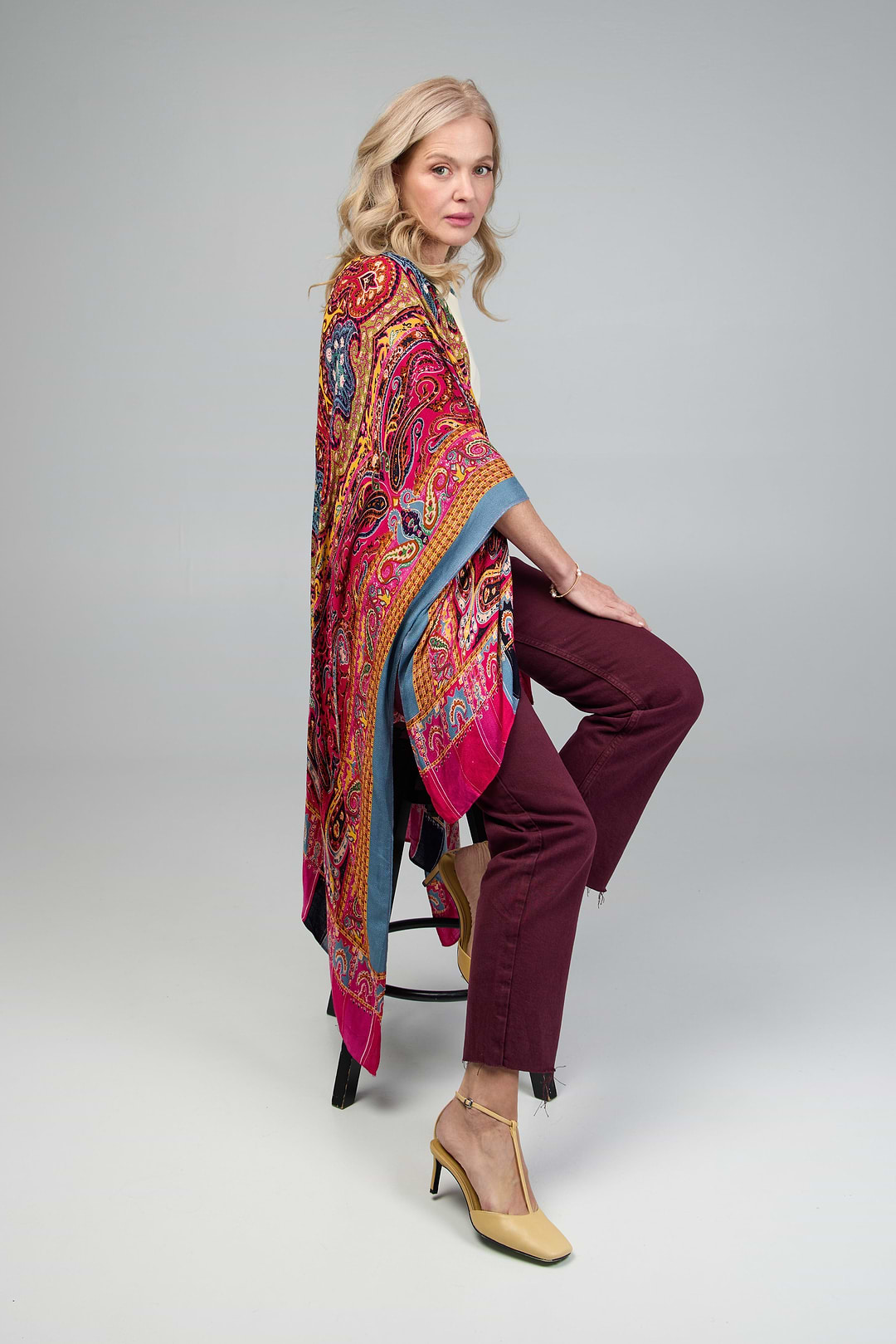Paisley High Low Kimono