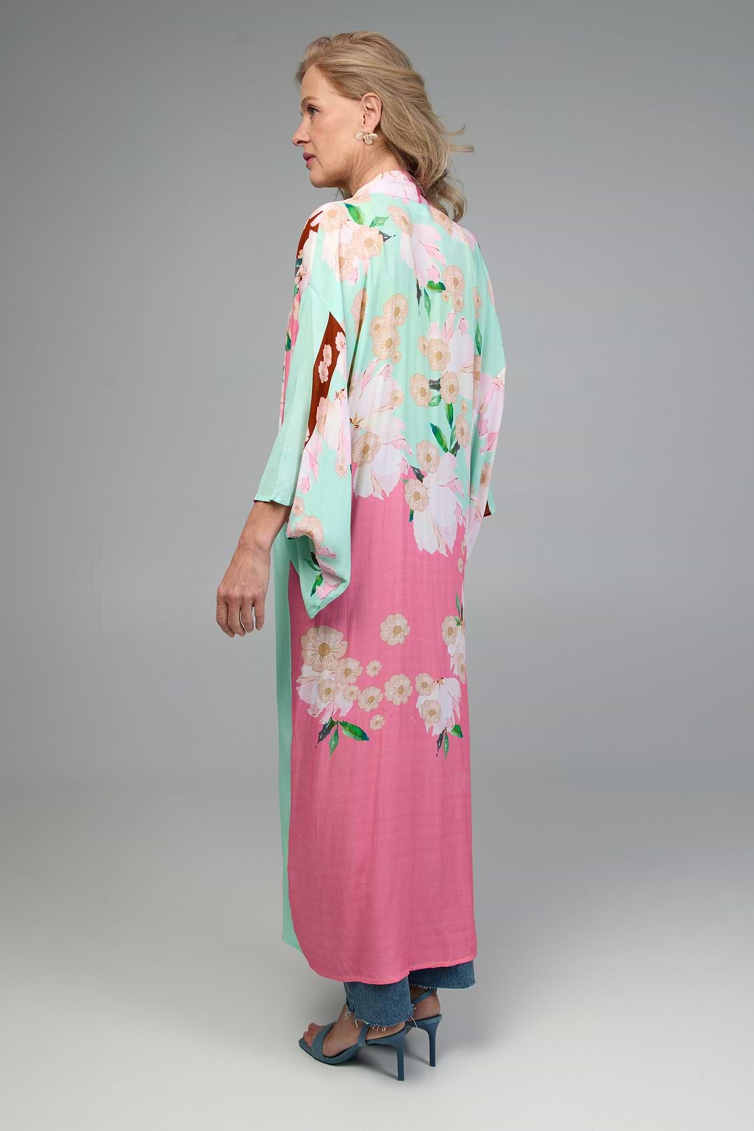 Pastel Petal Floral Kimono - Pink Combo