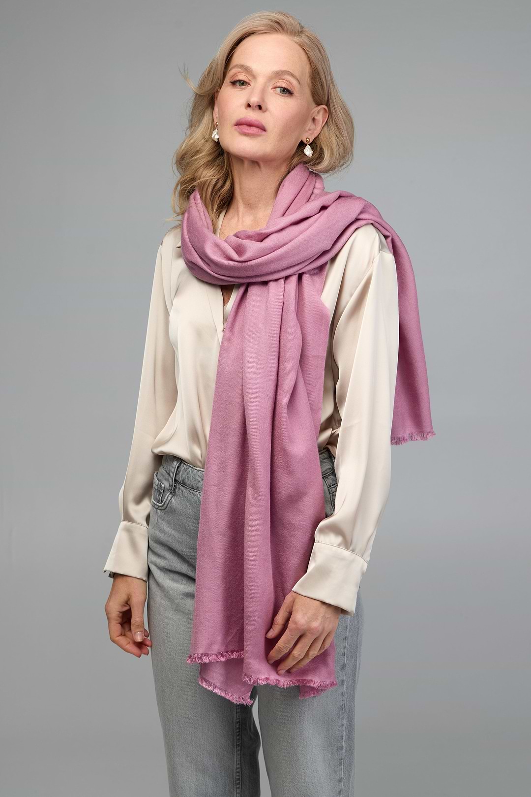 Cashmere Silk Scarf - SAACHI - Plum - Scarf
