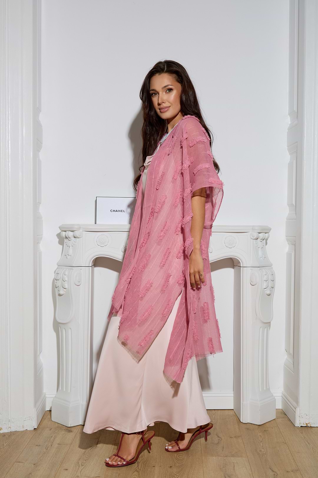 Textured Ruana - Pink