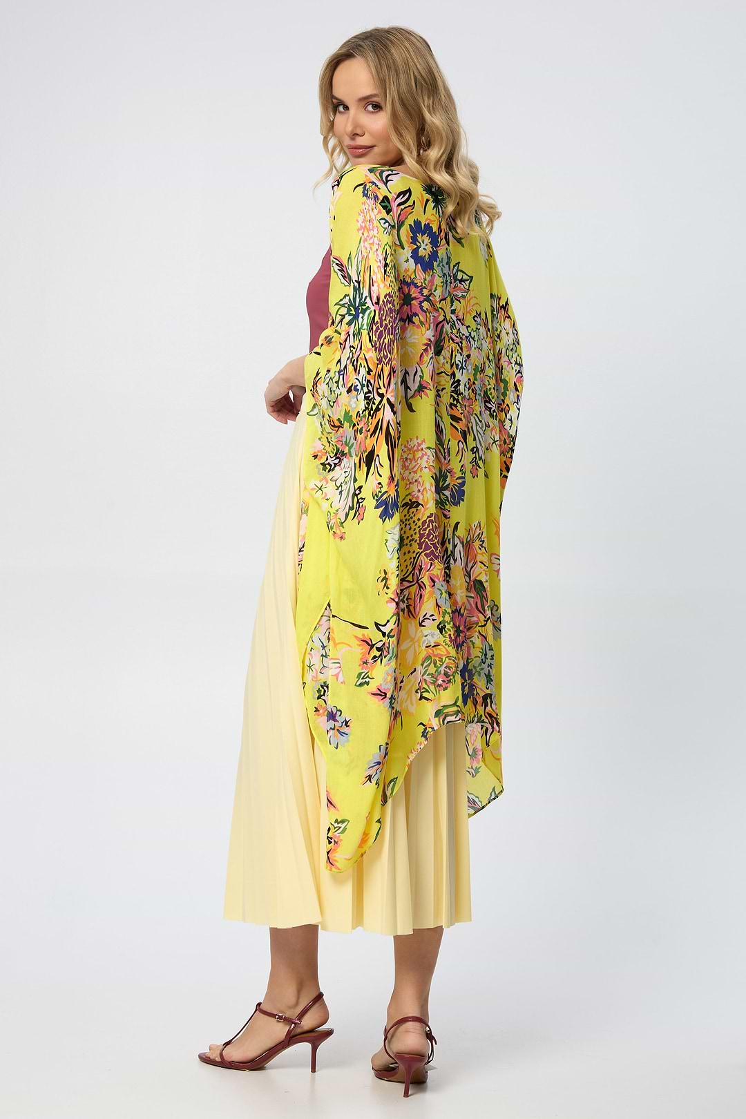 Flowy Floral Kimono - SAACHI - Yellow