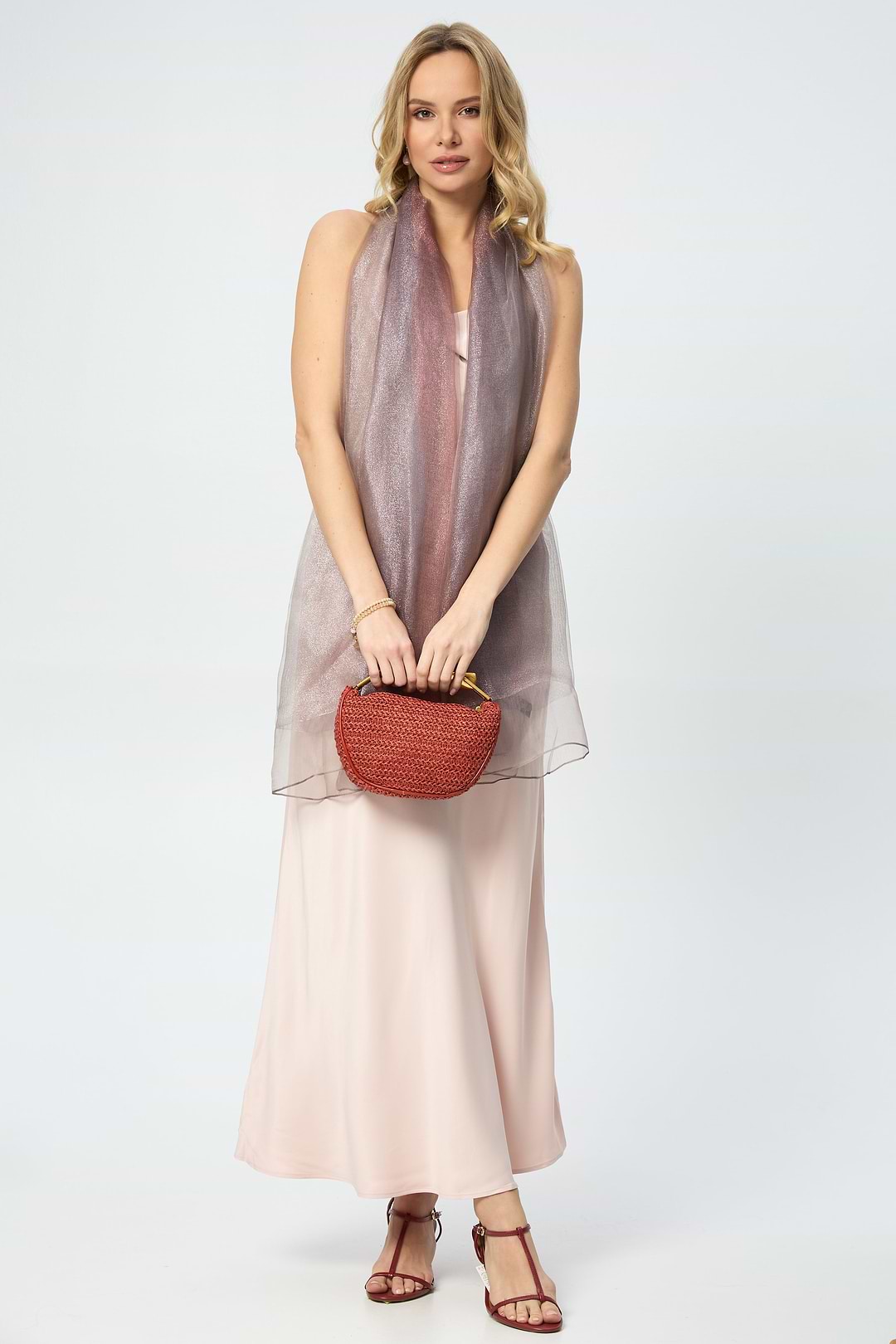 Silk Glitter Ombre Scarf - Pink