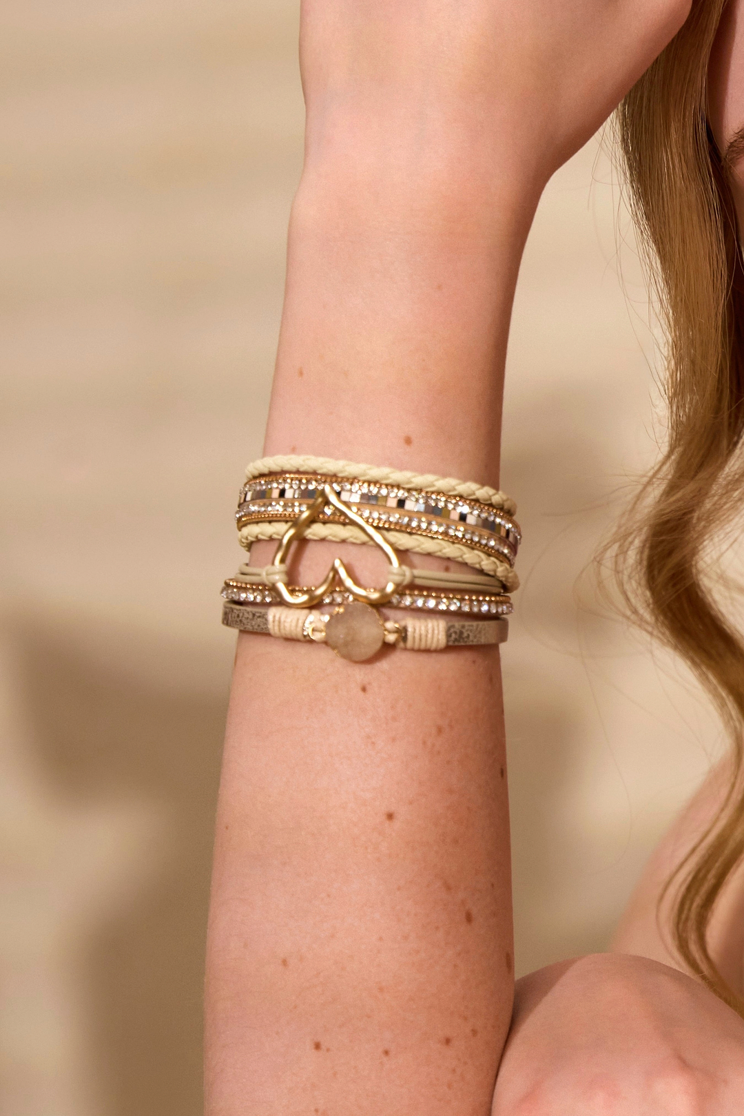 Golden Heart Druzy Bracelet