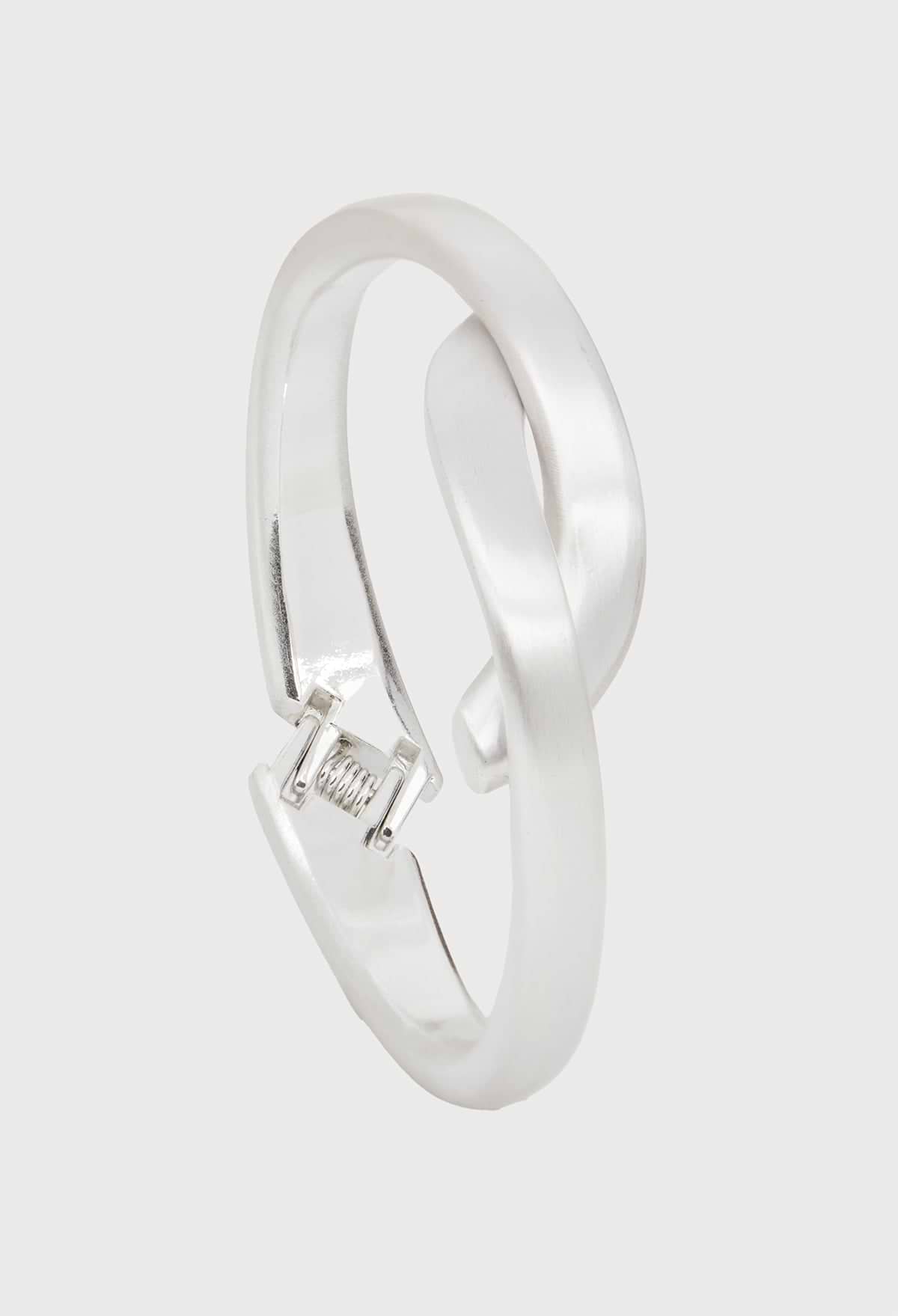Knotted Cuff Bracelet - Silver