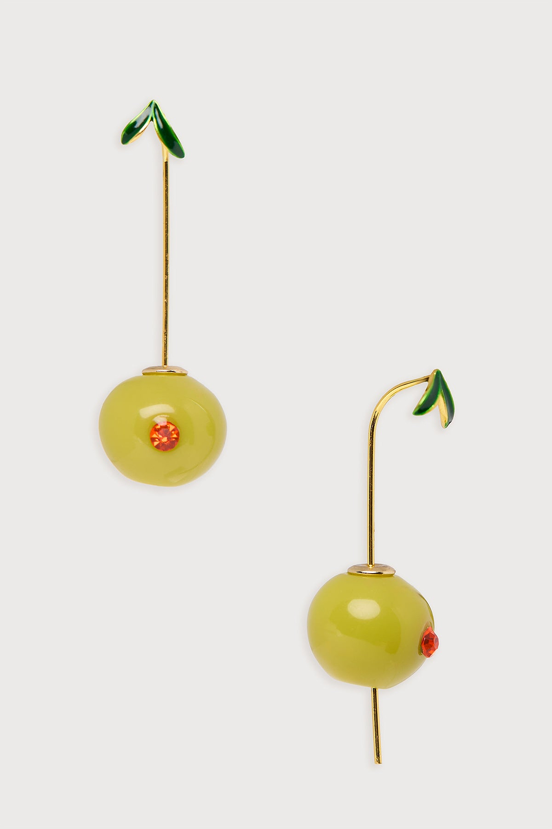 Carrot Huggie Charm Earrings - Green