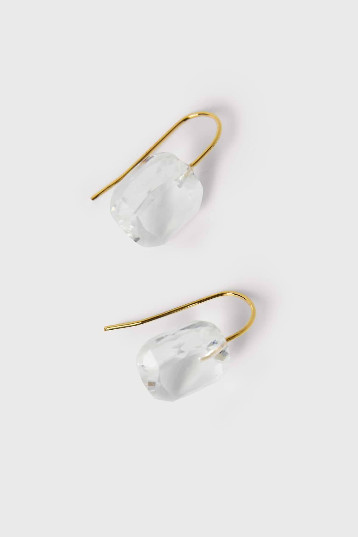 Floating Crystal Earring -  Clear