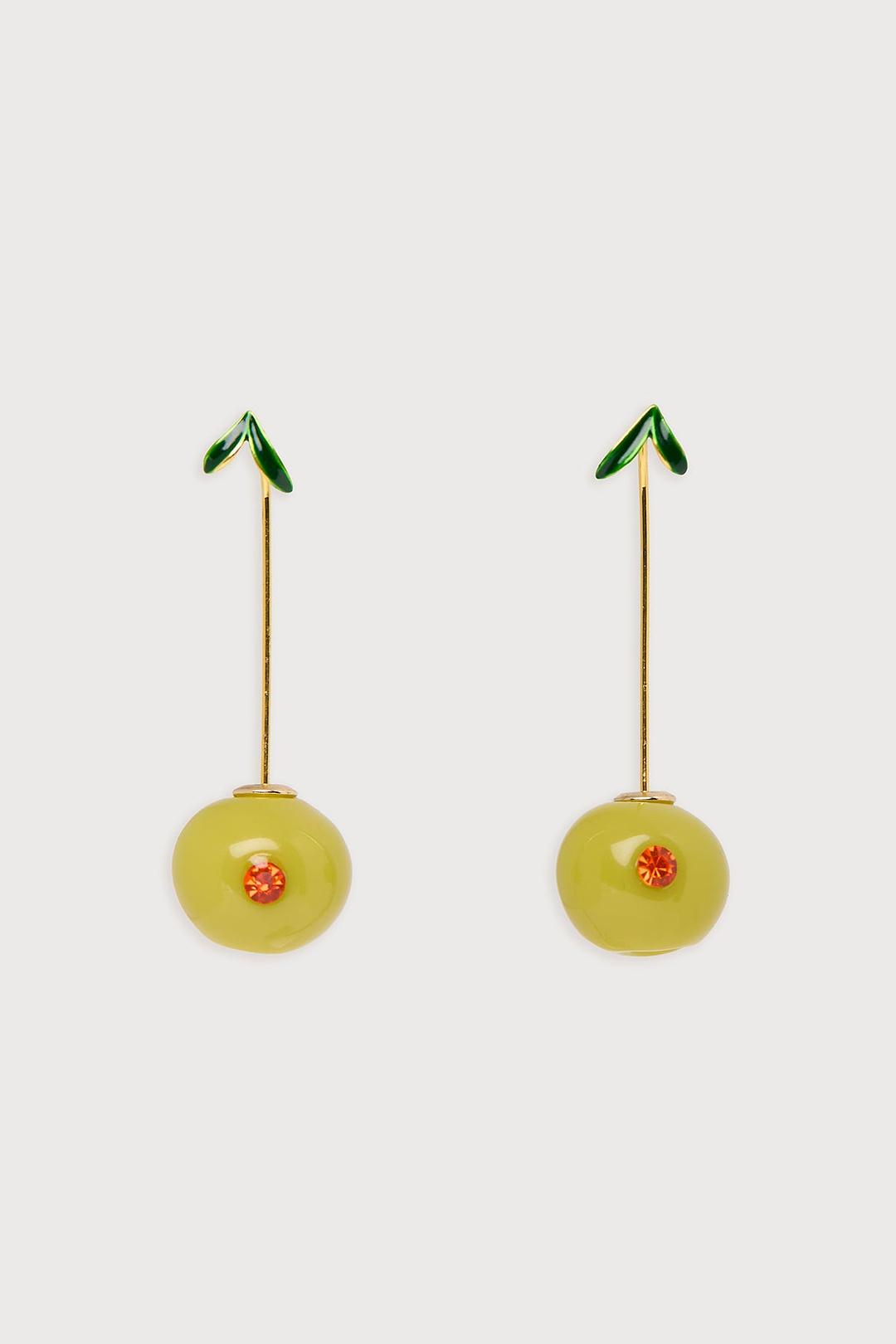 Carrot Huggie Charm Earrings - Green
