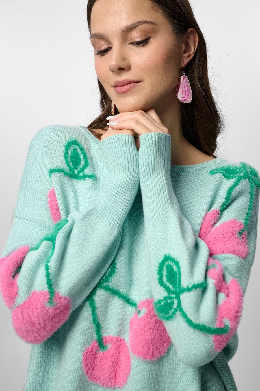 Whimsical Heart Sweater - Mint
