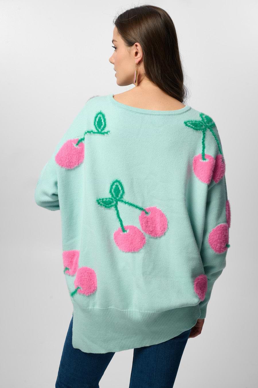 Whimsical Heart Sweater - Mint
