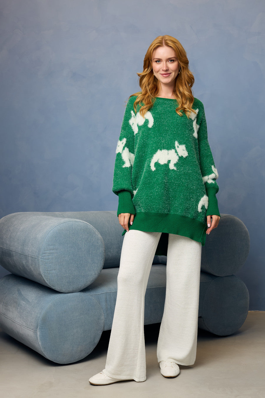 Whimsical Heart Sweater - Green