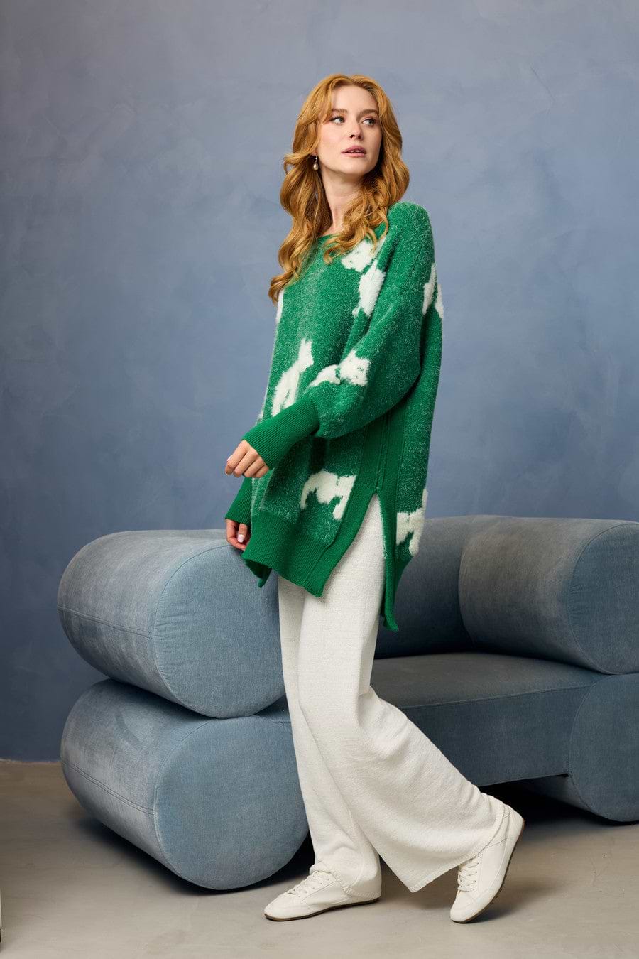 Whimsical Heart Sweater - Green