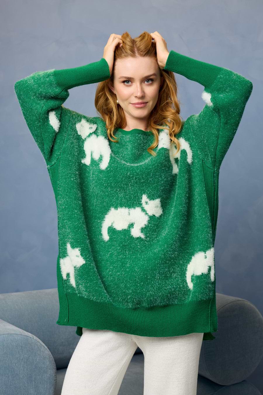 Whimsical Heart Sweater - Green