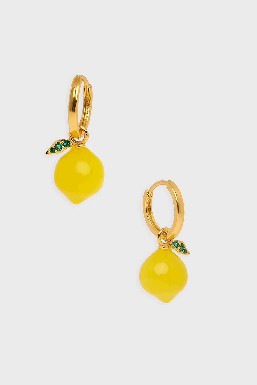 Lemon Huggie Charm Earrings - Yellow